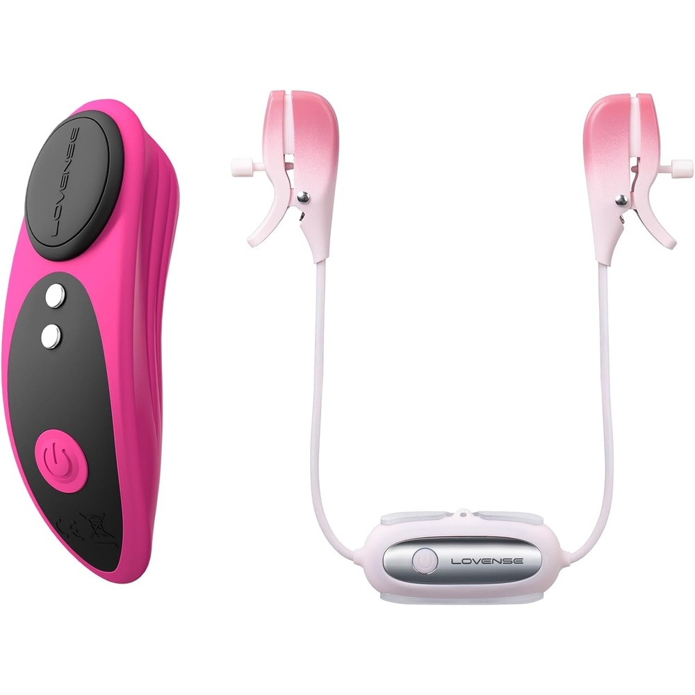 image:imageLOVENSE Ferri Wearable Magnetic Vibrating Panties for Women  LOVENSE Gemini Vibrating Nipple Clamps Adjustable Nipple Stimulator for Women Men Couple Play