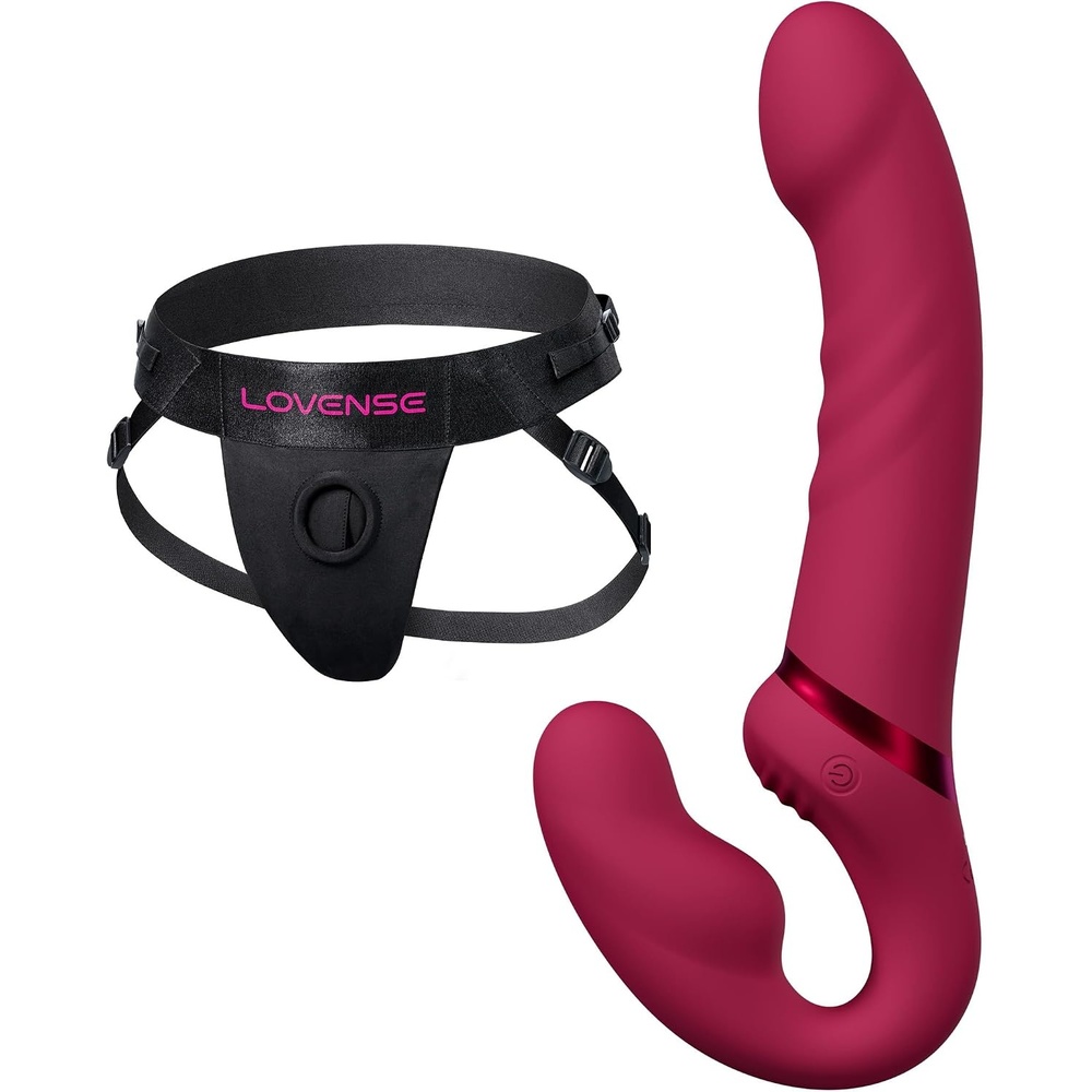image:imageLOVENSE Lapis Strapless Strap on Dildos DoubleEnded G Spot Vibrator Adult Toy for Couple PeggingLOVENSE Harness Belt for Lapis Strapless StrapOn