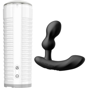 LOVENSE Edge 2 Prostate Massager Male Sex Toy+ LOVENSE Max 2 Male Masturbator Cup Sex Toys Remote Control Prostate Perineum Anal Vibrator Toys for Men’s Pleasure