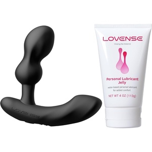 LOVENSE Edge 2 Prostate Massager Vibrator Sex Toys for Men + LOVENSE Personal Lubricant Privacy Water-Based lube Non-Sticky Lubrication for Men, Women and Couples