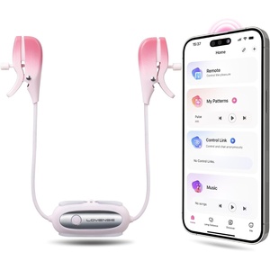 LOVENSE Gemini Vibrating Nipple Clamps, Bluetooth Adjustable Nipple Stimulator with App Remote Control, Rechargeable Sex Toys for Women Men Couples Play Two-Color Gradient