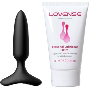 LOVENSE Hush 2 1” Silicone Anal Vibrating Butt Plug Sex Toys + LOVENSE Personal Lubricant Privacy Water-Based lube Non-Sticky Lubrication for Men, Women and Couples