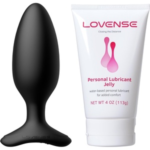 LOVENSE Hush 2 Butt Plug Anal Vibrator 1.75″ Anal Plug Sex Toys + LOVENSE Personal Lubricant Privacy Water-Based lube Non-Sticky Lubrication for Men, Women and Couples