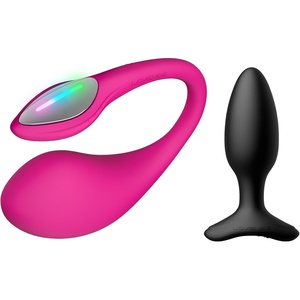 LOVENSE Lush 4 Remote Control Wearable G-spot Egg Vibrator for Women + LOVENSE Hush 2 1.5in Butt Plug Anal Vibrator for Women, Couple