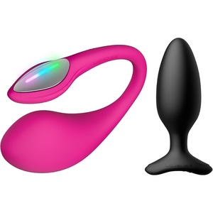 LOVENSE Lush 4 Remote Control Wearable G-spot Egg Vibrator for Women + LOVENSE Hush 2 1.75in Butt Plug Anal Vibrator for Women, Couple