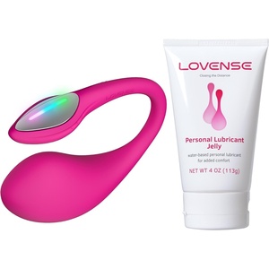 LOVENSE Lush 4 Remote Control Wearable G-spot Egg Vibrator for Women + LOVENSE Personal Lubricant Privacy Water-Based lube Non-Sticky Lubrication for Men, Women and Couples