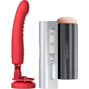 LOVENSE Solace Pro Automatic Male Masturbator, Thrusting Blowjob Machine + LOVENSE Mission 2 Dildo Machine Automatic Thrusting Sex Toy