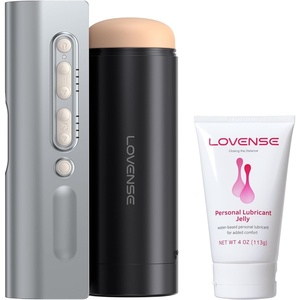 LOVENSE Solace Pro Automatic Male Masturbator,App Remote Control Thrusting Blowjob Machine + LOVENSE Personal Lubricant Privacy Water-Based lube Non-Sticky Lubrication for Men, Women and Couples