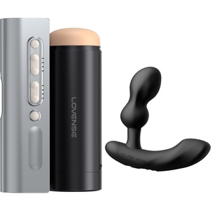 LOVENSE Solace Pro Automatic Male Masturbator,Thrusting Blowjob Machine +LOVENSE Edge 2 Prostate Massager Male Sex Toy