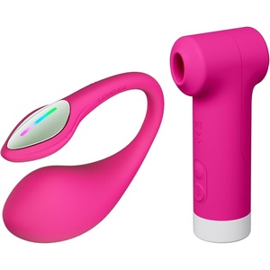 LOVENSE Lush 4 Wearable G-spot Vibrator + LOVENSE Fizz Dual-Head Sucking Vibrator with Oral-Like Suction & Tapping